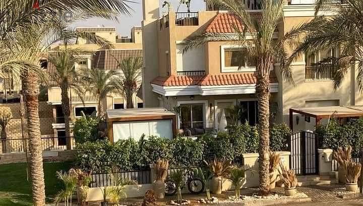 I own a villa in Sarai Compound in Fifth Settlement, with an area of ​​198 meters + garden of 150 meters, 3 floors, excellent location and view, Sarai 7