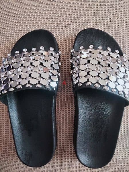 Christopher kane black slippers 1