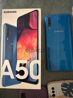 mobile Samsung A50 blue + 4 covers  للتواصل  01113984432 موبيل