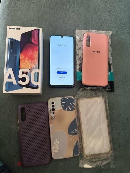 mobile Samsung A50 blue + 4 cover 1