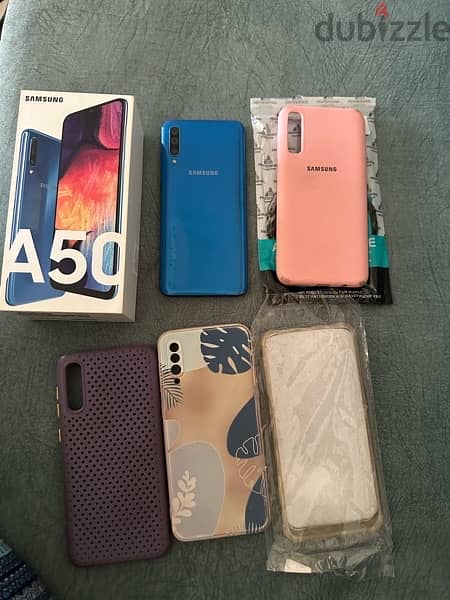 mobile Samsung A50 blue + 4 cover 2