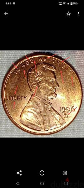 USA Memorial Rare Lincoln cent 1996 D bubble die error 9