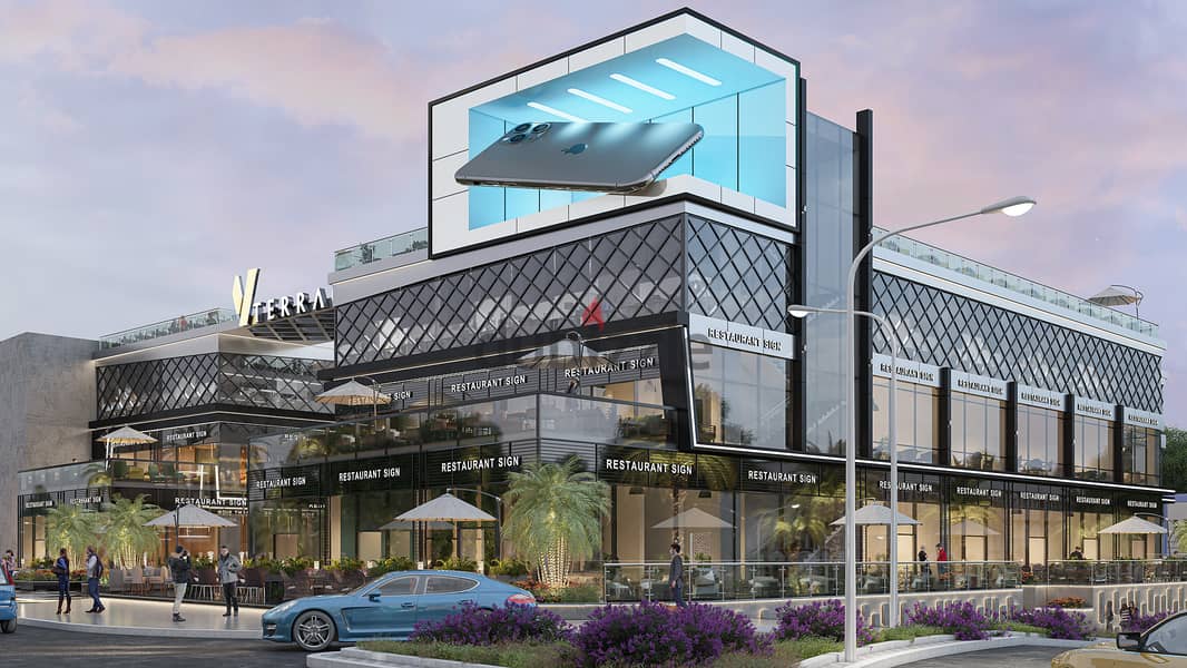 Office for sale, 105 meters, ultra super luxury finishing, in front of the American University, Jura Mall, next to POINT 90 MALL, in installments 9