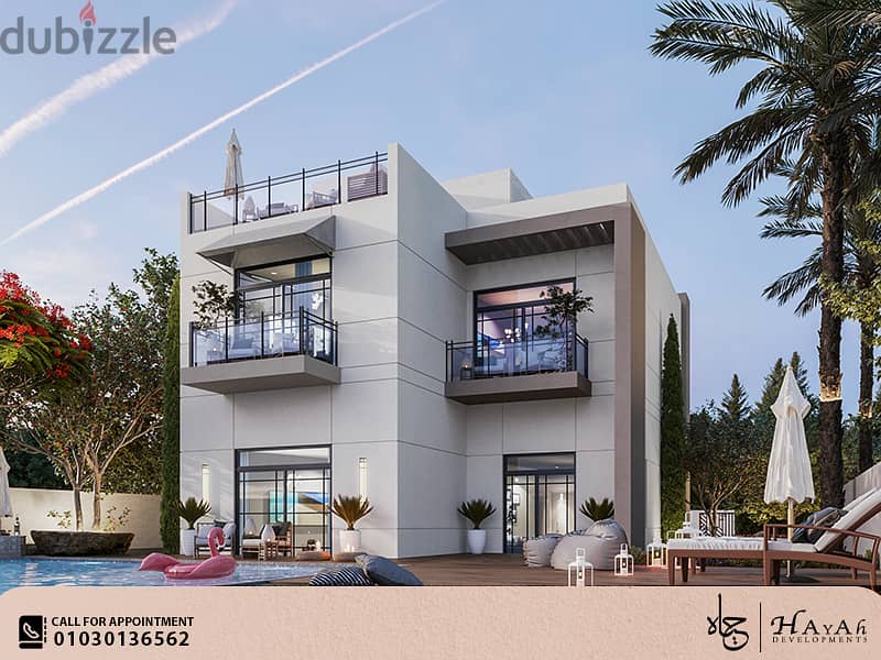 فيلا للبيع 313م لوكيشن مميز بزايد الجديده بتسهيلات ل 8 سنوات ب Rose ville compound 1