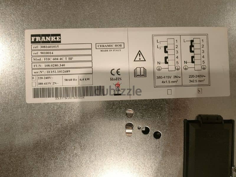 بلت إن كهرباء فرانكى ايطالي 60 سم جديد لم يستخدم نهائى مسطح وفرن 2