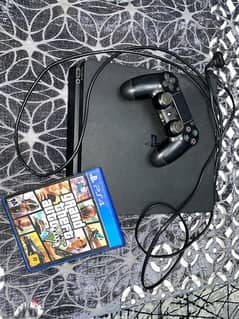 used PS4 slim 500gb Very good condition and a GTA V CD