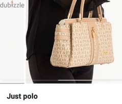 beige just polo brand bag