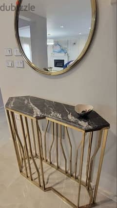 marble console with mirror
