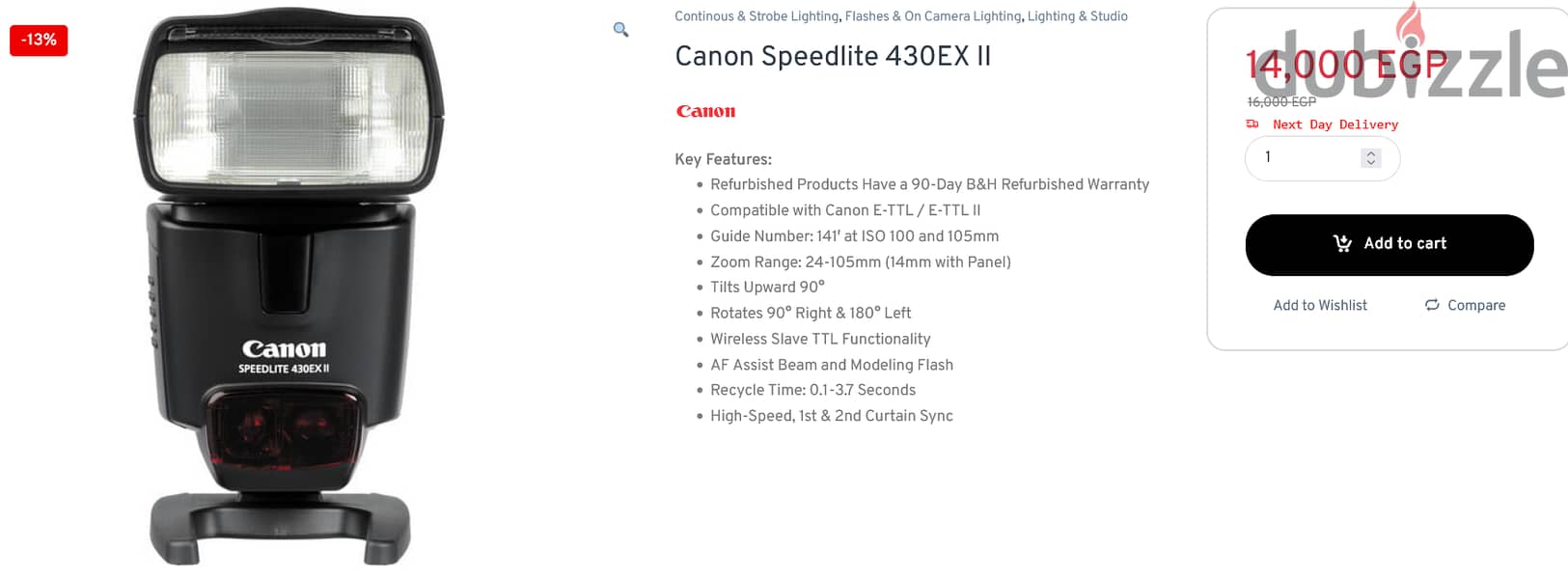 Canon Speedlite 430EX II فلاش كانون بكل مشتملاته 6