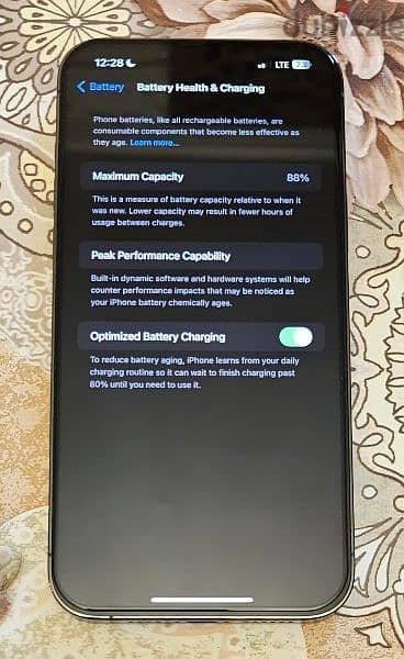ايفون ١٣بروماكس ٥١٢جيجا بطارية ٨٨% أمريكى يعمل بتربوسيم 3
