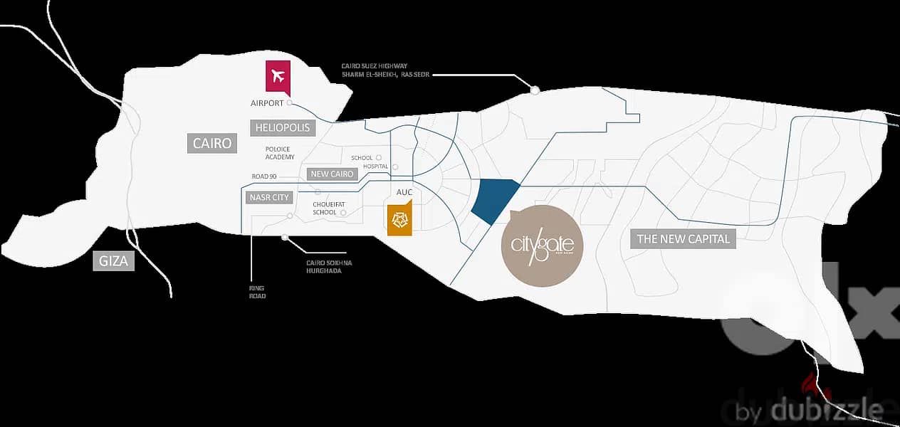 تاون هاوس ميدل265م للبيع بتسهيلات ف سيتي جيتCity Gateجاهزة لتسليم فورا 2