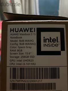 Huawei matebook D 15 intel i3