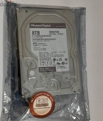 هارد 8TB ويسترن ديجيتال Purple  جديد