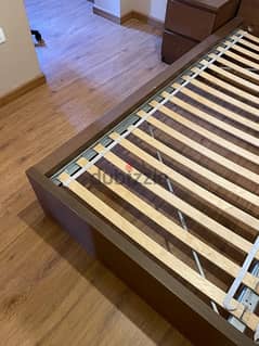 Large IKEA bed and two nightstands, excellent condition