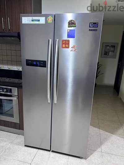 Midea Fridge Side By Side 2 Door Refrigerator 344 L