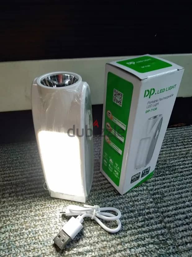 DP-7138 Rechargeable LED Emergency Light Torch Flashlight Lamp With US 2