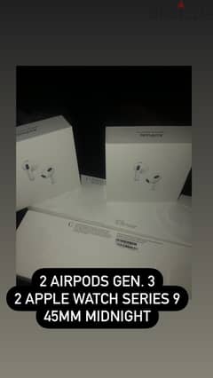 AirPods gen. 3 & Apple Watch Series 9 45mm midnight
