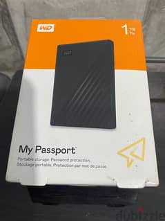 WD 1TB My Passport External Hard Drive Black  هارد خارجي ١ تيرا متبرشم