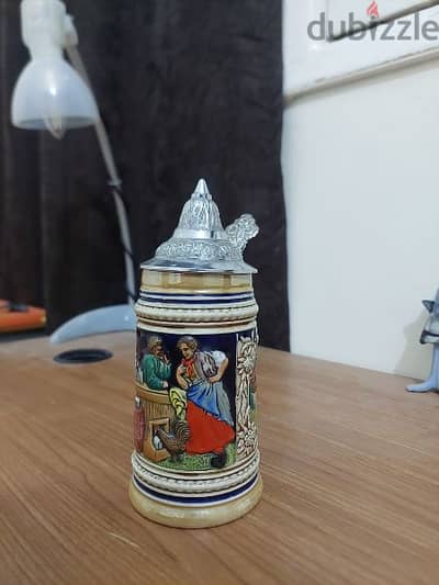 Antique German Beer Stein Kings On Relief 2.5L