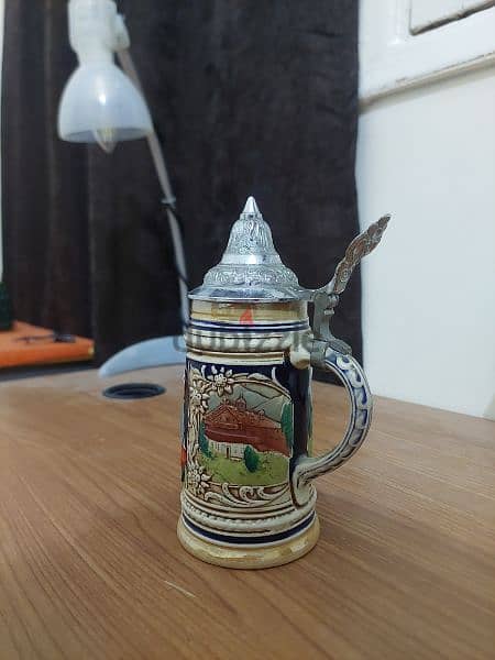 Antique German Beer Stein Kings On Relief 2.5L 1