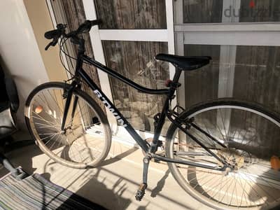 black hybrid bike riverside 100