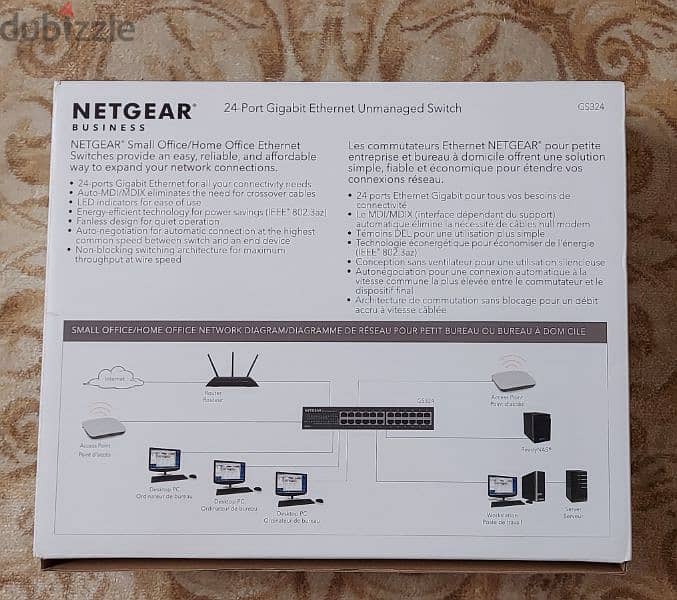 NETGEAR 24-Port Gigabit Unmanaged Switch (GS324) New from USA 1