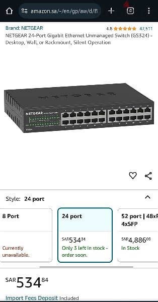 NETGEAR 24-Port Gigabit Unmanaged Switch (GS324) New from USA 4