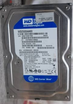 Hard hdd 250G WD Blue 0