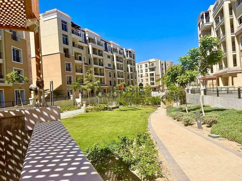 شقة للبــيع 3غرف بڤيو على pool  في كمبوند سراى القاهرة الجديدة sarai compound 1