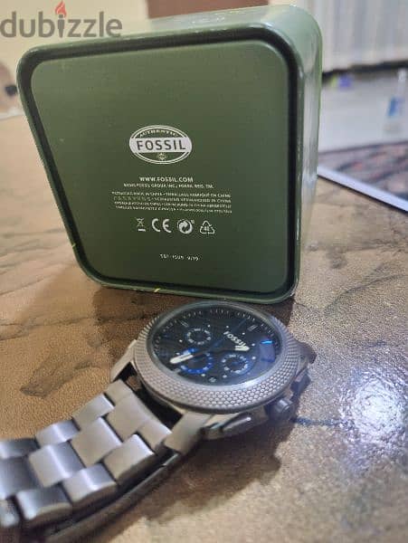 Used Fossil Blue Dial stainless steel watch for sale 1