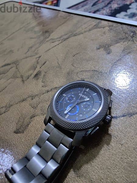 Used Fossil Blue Dial stainless steel watch for sale 2