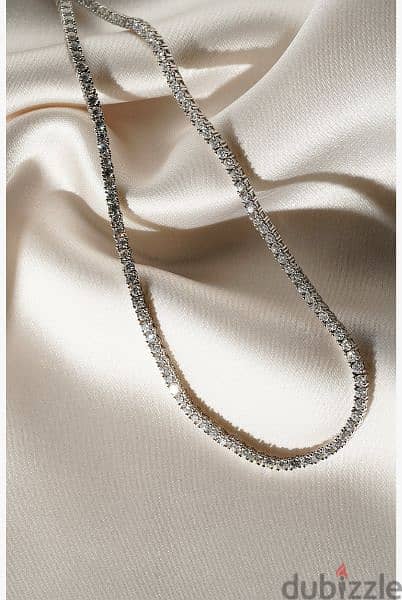 3.5mm Tennis Necklace Silver 45cm 2