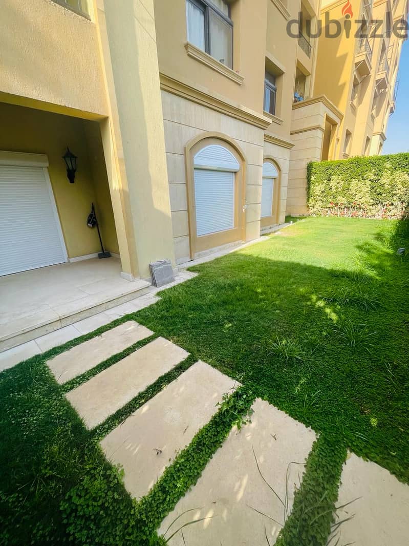 شقه للايجار ارضي بجاردن في كمبوند ميفيدا - اعمار بجوار الجامعه الامريكيه  - Apartment for rent, ground floor, with garden 0