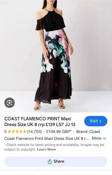 Coast maxi dress size 14 1