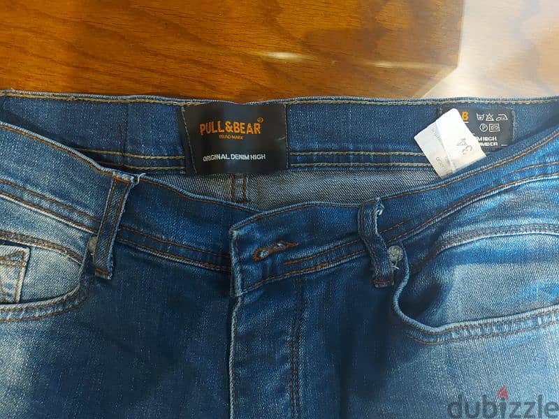 بنطلون denim cutting jeans pull and pear مقاس 34 1