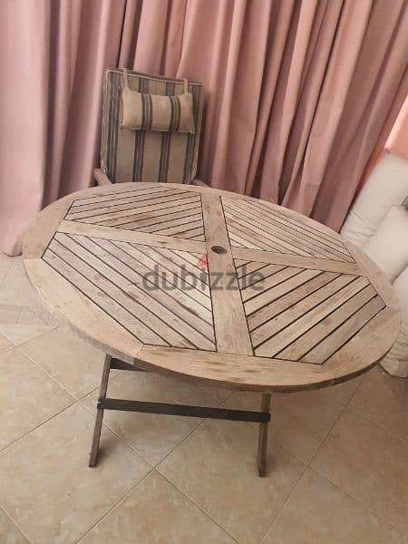 تربيزه خشب و كراسي جنينه Kian outdoor table and chairs 1