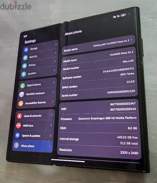 هواوي ميت xs 2 512gb بسعر مميز ٣٣. ٥٠٠  Huawei mate XS 2 2