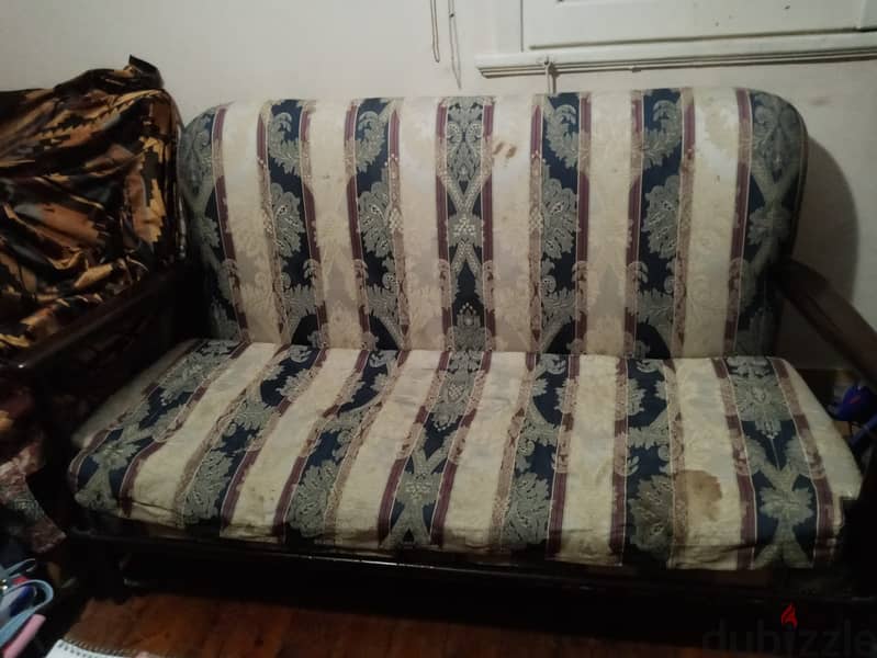 Vintage Living Room Couch Chair Beech انتريه كنبة 4 كرسي زان خشب 1