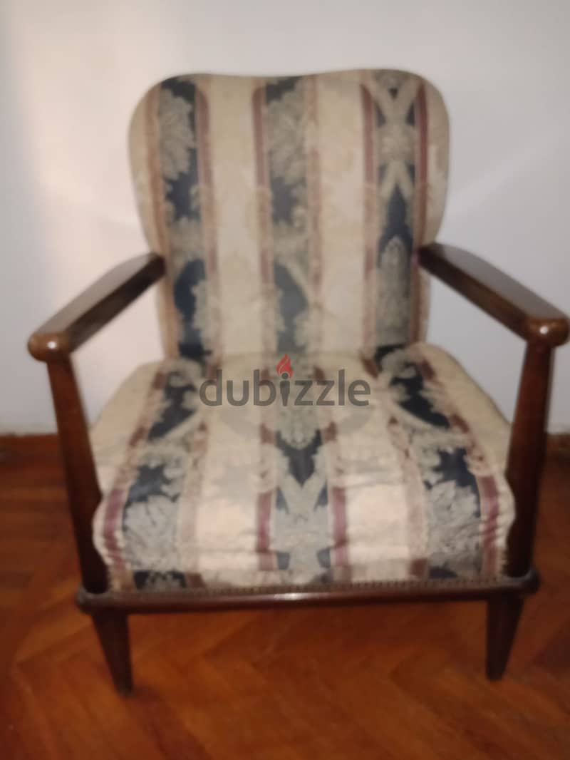 Vintage Living Room Couch Chair Beech انتريه كنبة 4 كرسي زان خشب 2