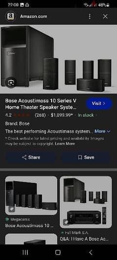 Bose Acoustimass 10 Series V Home Theater Speaker System, Black 0