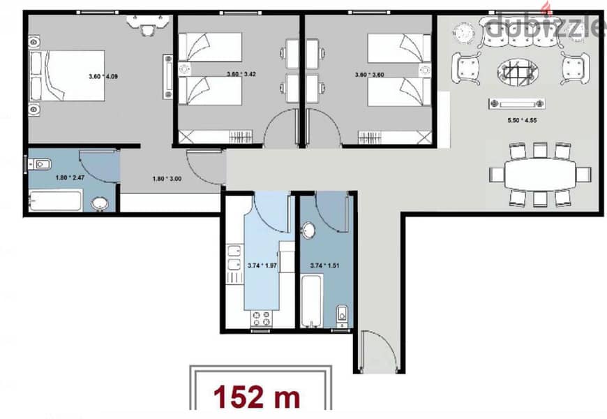 شقة للبيع 152 متر تقسيط على 60 شهر بيت الوطن التجمع الخامس beit al watan new cairo 2