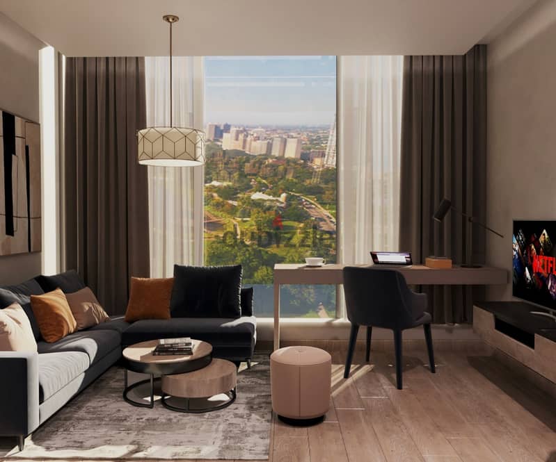 4-room apartment with a 10% discount, the price includes the garage and the club in front of the embassy district, a university and a hotel with the s 5