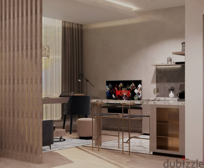 4-room apartment with a 10% discount, the price includes the garage and the club in front of the embassy district, a university and a hotel with the s 6