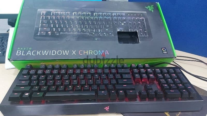 Razer Blackwidow X Chroma (من الامارات استخدام بسيط) 1