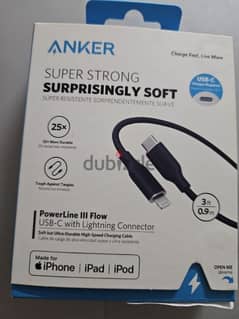 Anker PowerLine III Flow, 

كبل شاحن ايفون اصلي انكر 0