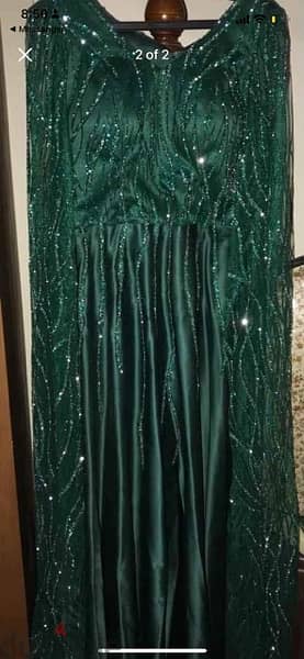 shiny dark green dress 0