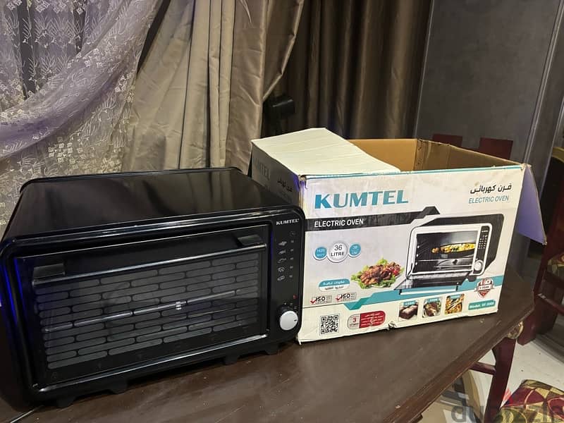 kumtel electric oven جديد بضمان سنه 2