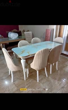 Nine Marble table with 6 chairs