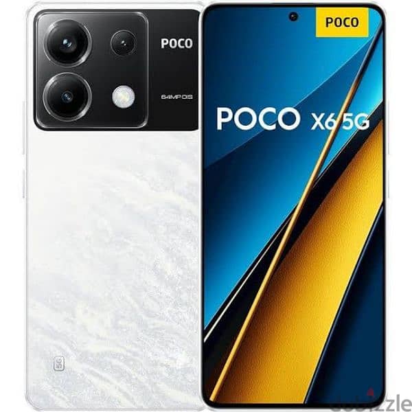 شاومى بوكو X6 جيل خامس Xiaomi poco X6 5G White 12G Ram 256G Rom 0