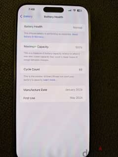 Iphone 15 Pro Max 256gb + Original Adabtor (Battery 100%)